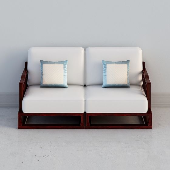 Elegant Double Sofa 3D model for Contemporary Spaces