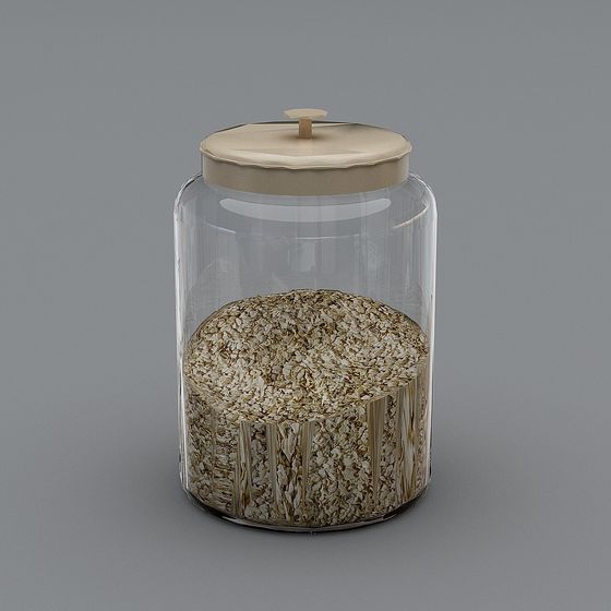 Elegant Glass Storage Jar 3D model for Modern Design