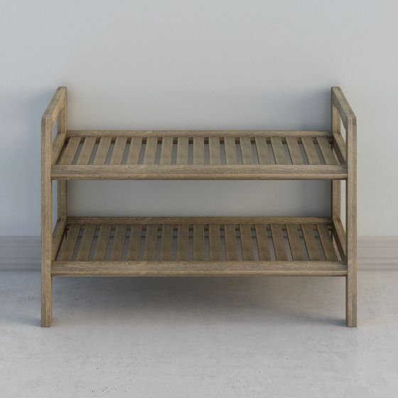 Urban Wooden Shelf 3D model for Creative Projects