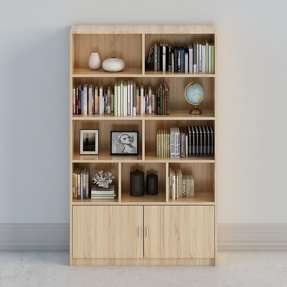 Minimalist Bookshelf 3D model for Modern Interiors