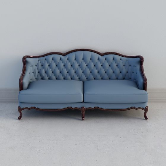 Vintage Sofa 3D model with Elegant Charm