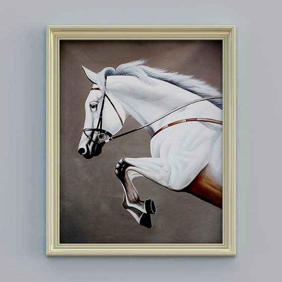 Galloping White Horse 3D model