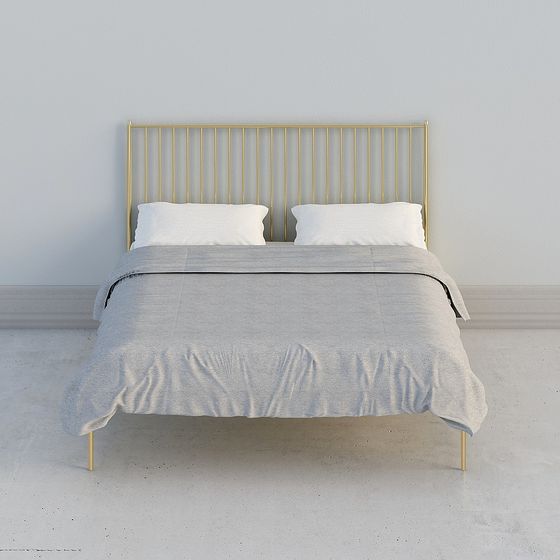 Elegant Low-Poly Bed Frame 3D model