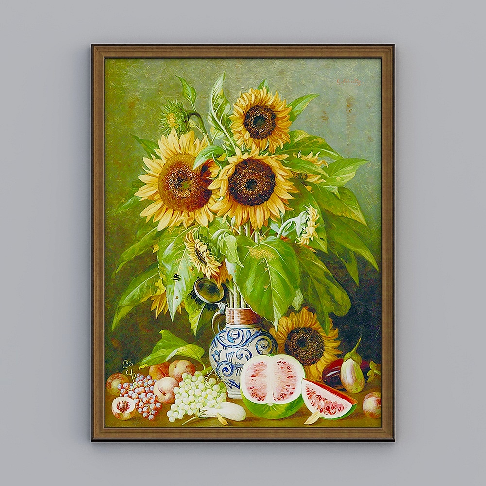 Kibaki Europe et US Xuanguan peinture de comptage d'or vertical de restaurant 98,5x128,5cm bloom emcl-e-6