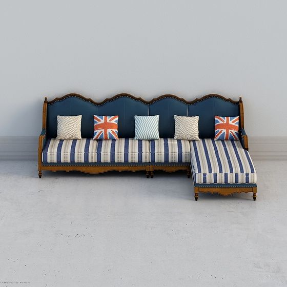 Retro Style 3D Sofa Model for Modern Design