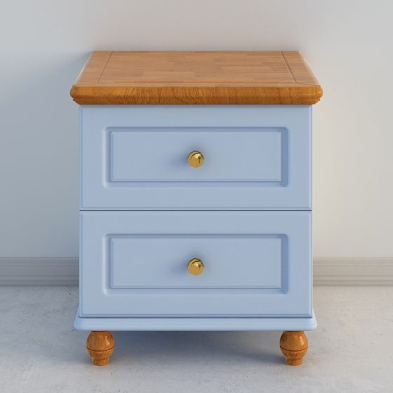 Stylish Low-Polygon Nightstand 3D model