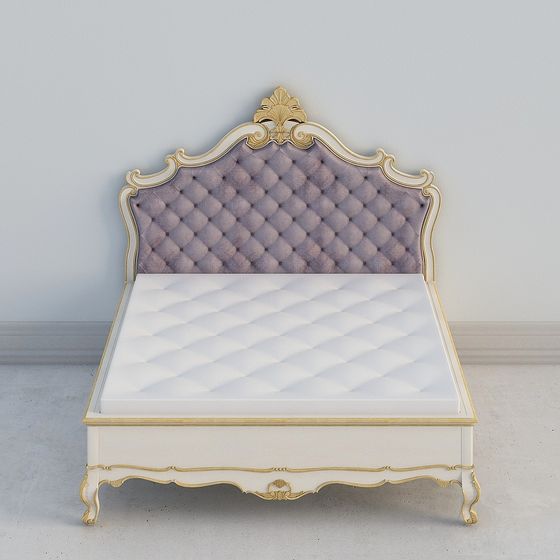 Elegant Low-Polygon Bed 3D model