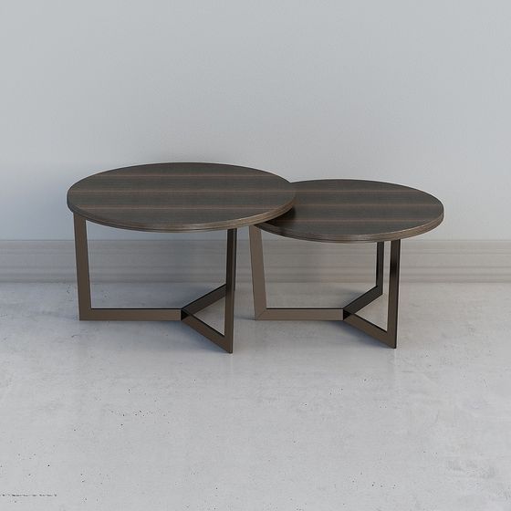 Stylish Double Round Table 3D model