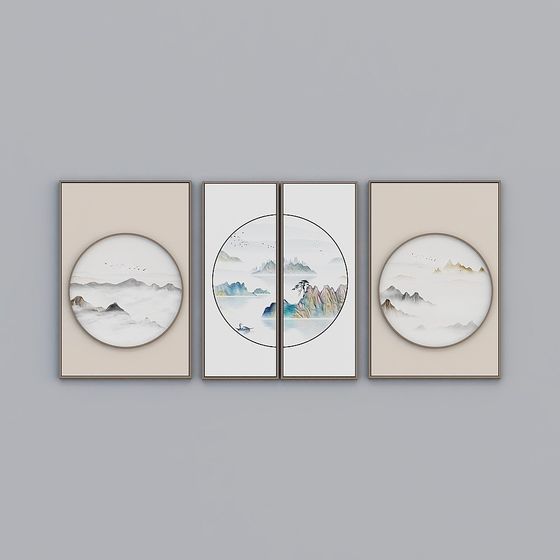 Serene Landscape Low-Poly 3D Model