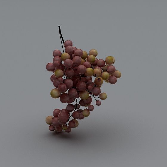 Lively 3D Grape Bunch Model