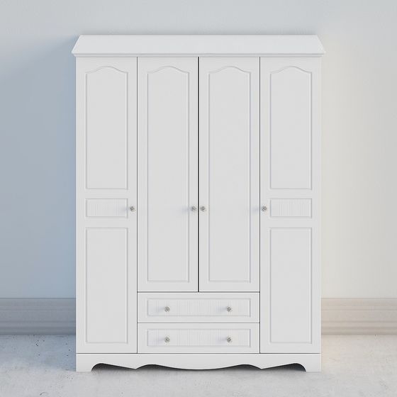 Elegant Low-Polygon Wardrobe 3D model