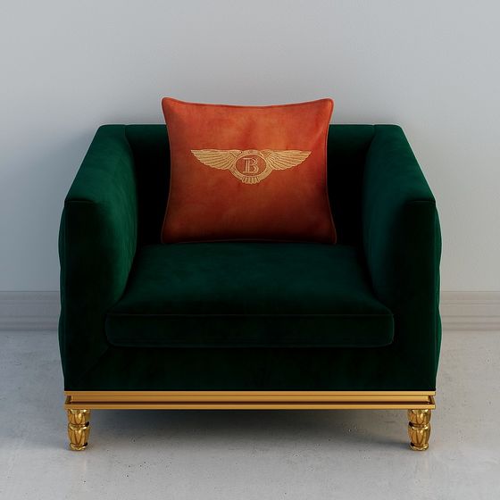 Velvet Armchair 3D model for Luxurious Interiors