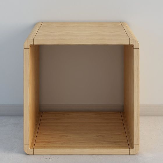 Stylish Wooden Side Table 3D model