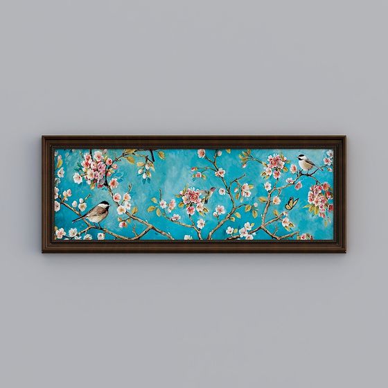 Vibrant Flower and Bird 3D Model for Artistic Creations