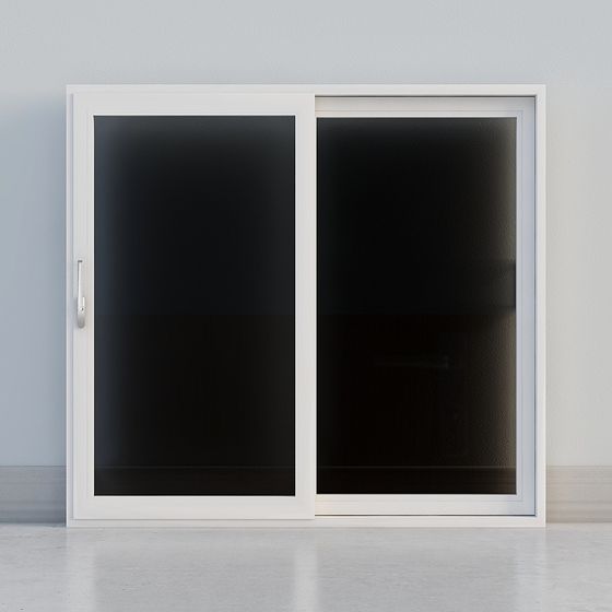 Chic Double Sliding Glass Door 3D model for Modern Spaces