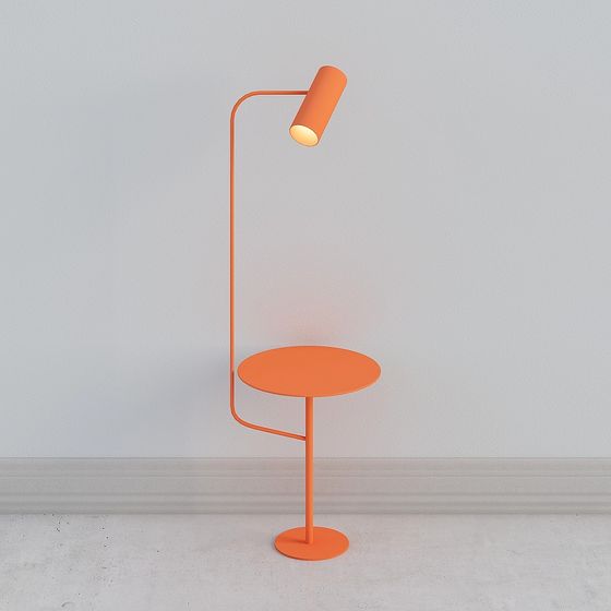 Vibrant Orange Floor Lamp 3D model