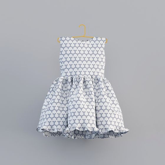 Elegant Geometric Dress 3D model