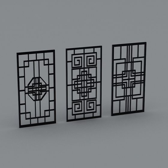 Elegant Low-Poly Geometric Decorative Screen 3D model