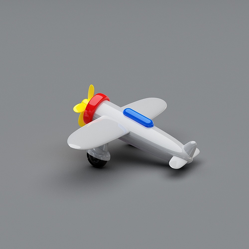 Vibrant Low Poly Airplane 3D model
