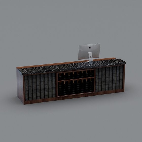 Low-Polygon High-Detail Bookshelf Desk 3D model