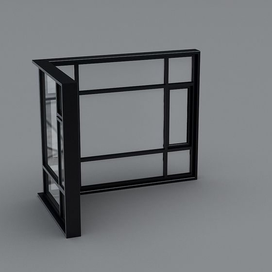 Urban Window Frame Low Poly 3D model