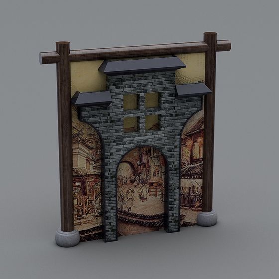 Vintage-Inspired 3D Model of Traditional Door Frame