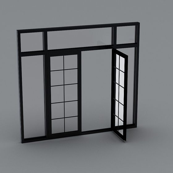 Futuristic Low-Polygon Glass and Metal 3D model
