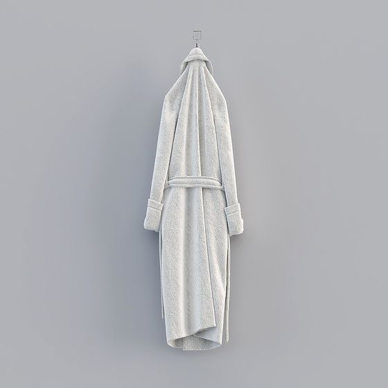Elegant Bathrobe 3D Model – Soft Towel Texture