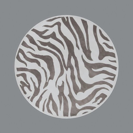 Zebra Pattern Circular Rug 3D model for Creative Spaces