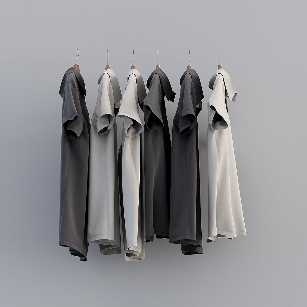 Urban Style T-Shirt Collection 3D model