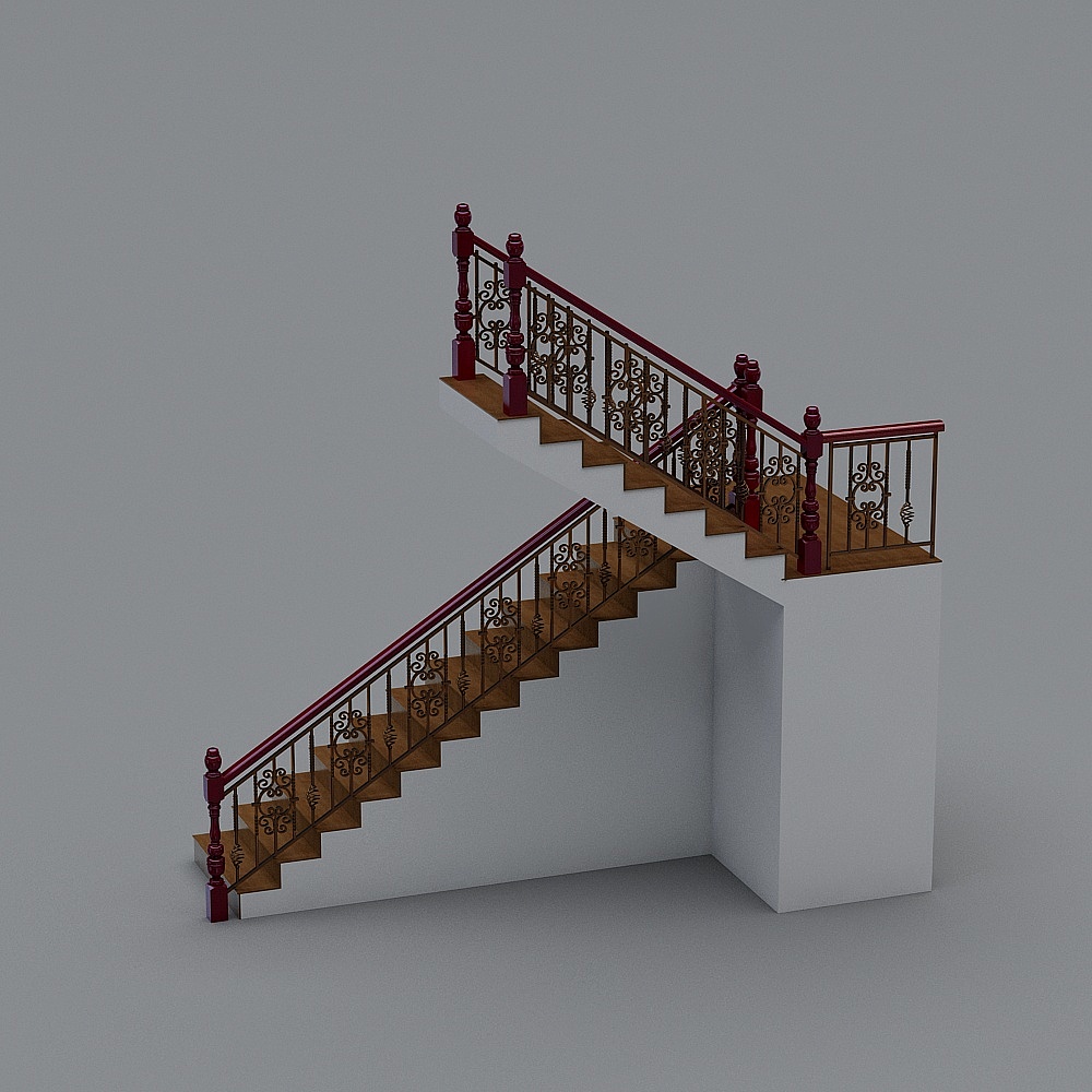 Stylish Low-Polygon Staircase 3D model