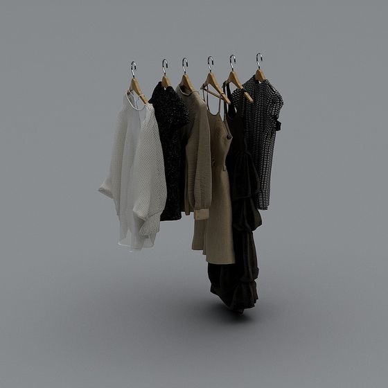 Stylish Low-Poly Clothing Display 3D model