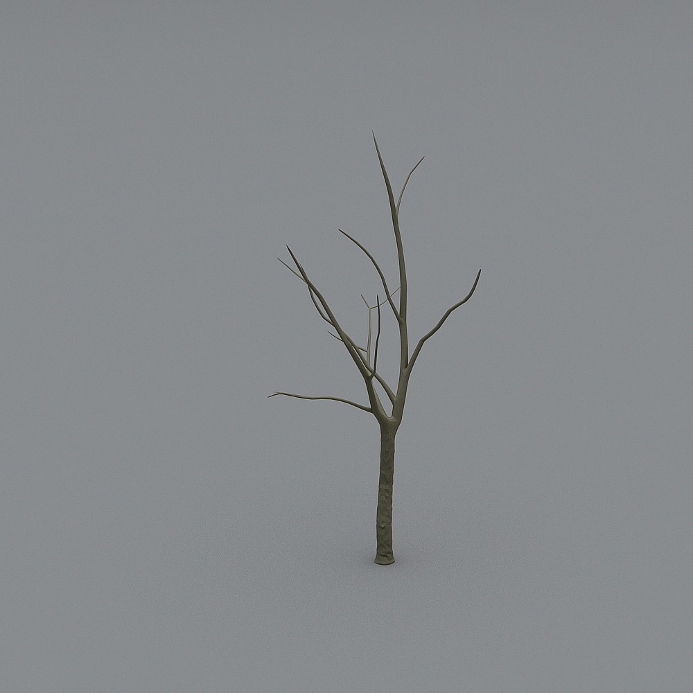 Low Poly Dry Tree 3D Model