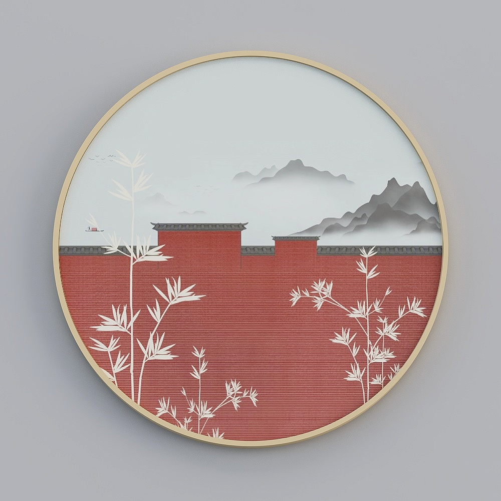 Chinese architecture frame painting