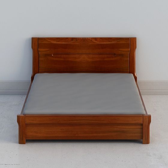 Elegant Low-Poly Bed 3D model for Modern Interiors