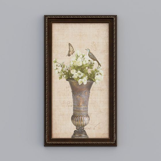 Elegant Low-Poly Decorative Painting 3D model