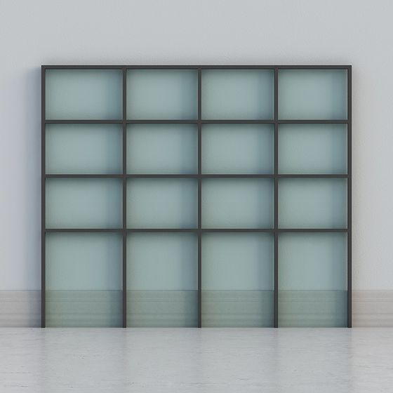 Glass Partition Screen 3D Model for Modern Interiors