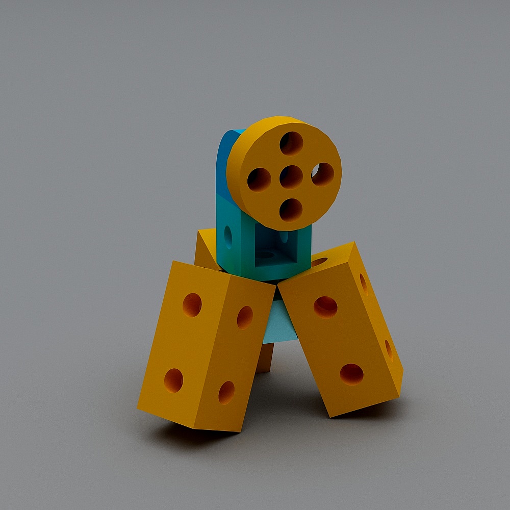 Cheese Block 3D Model - Low-Poly Design