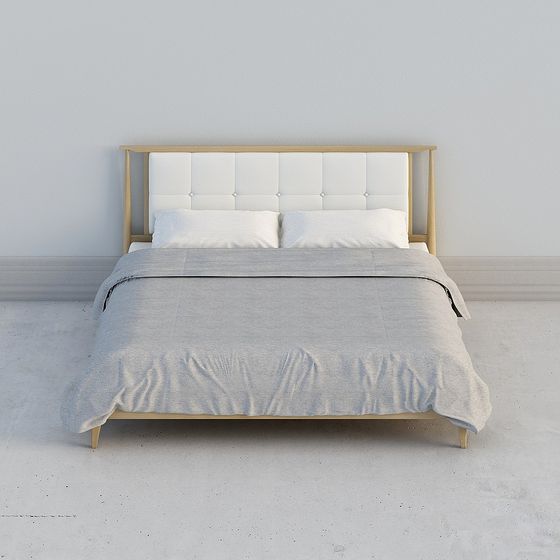Minimalist 3D Bed Frame Model for Modern Interiors