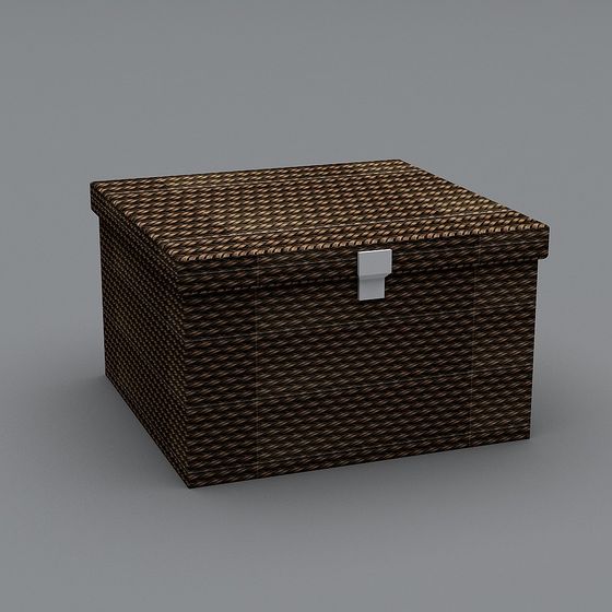Rustic Woven Storage Box 3D model