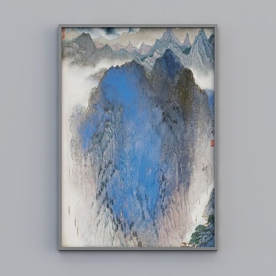 Water Ink Mountains 3D model for Creative Projects