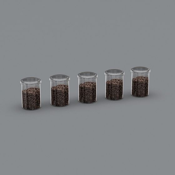 Realistic Coffee Bean Jars 3D model