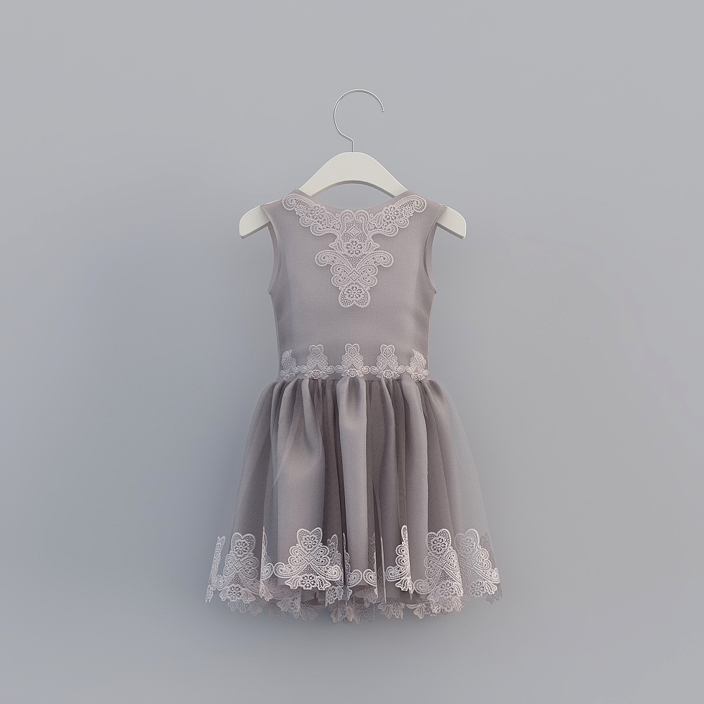 Elegant Low-Polygon 3D Dress Model