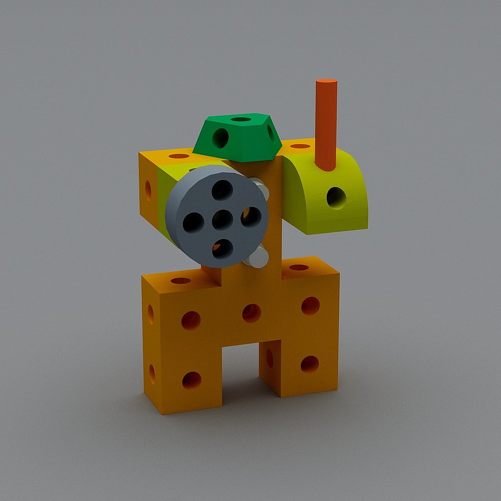 Colorful Geometric Block Wonderland 3D model