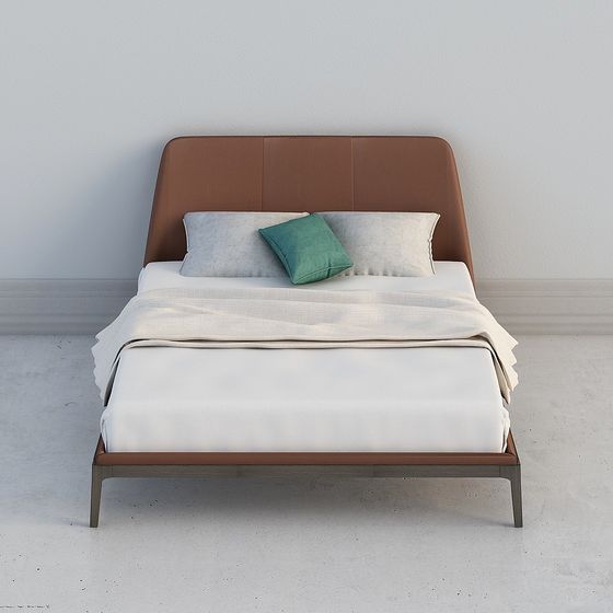 Stylish Low-Poly Bed Frame 3D model