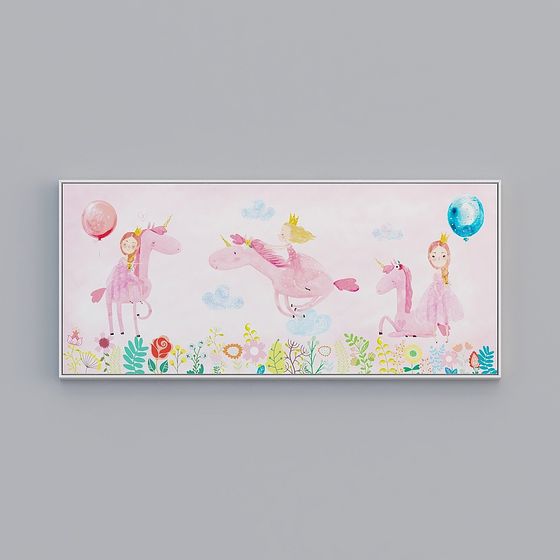 Charming Fairytale Princess with Unicorn 3D model