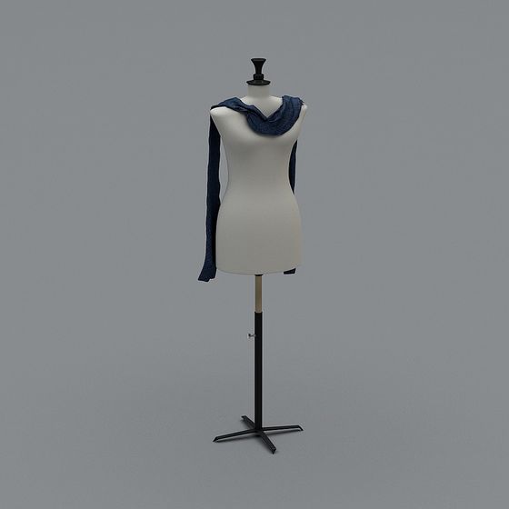 Stylish Low-Polygon 3D Model with Knit Cloak