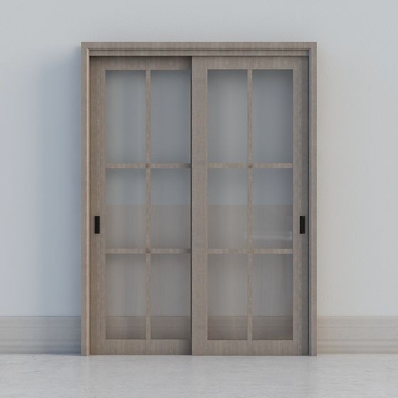 Glass Wood Door 3D model