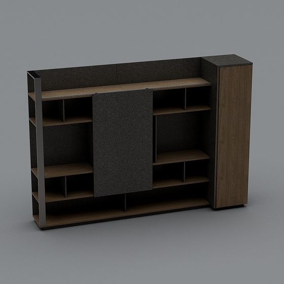 Modern Low-Poly Bookshelf 3D Model