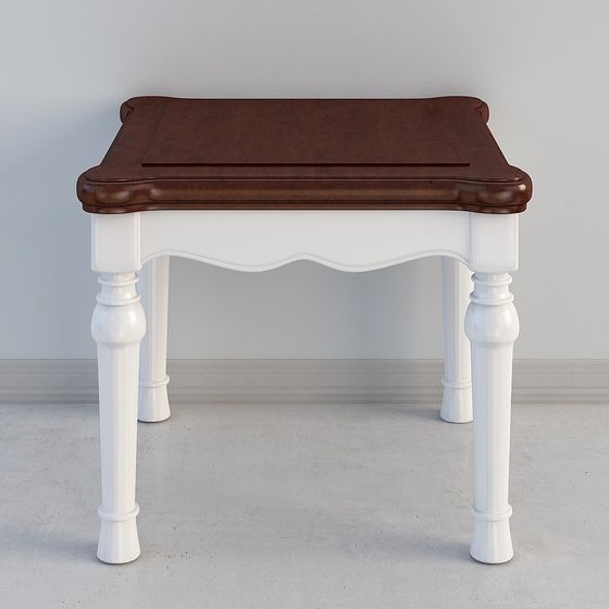 Vintage Style Square Table 3D model